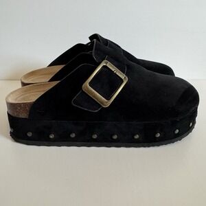 Madden Girl Lunaa Black Platform Clogs Studded Y2K Boho Whimsigoth Mules Size 9